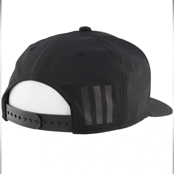 Adidas Mens Black Flat Brimmed Snapback Cap - Picture 2 of 4